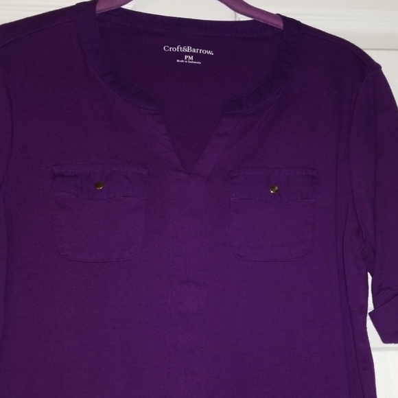 Purple short sleeve Croft & Barrow tee PM Medium - Picture 3 of 4